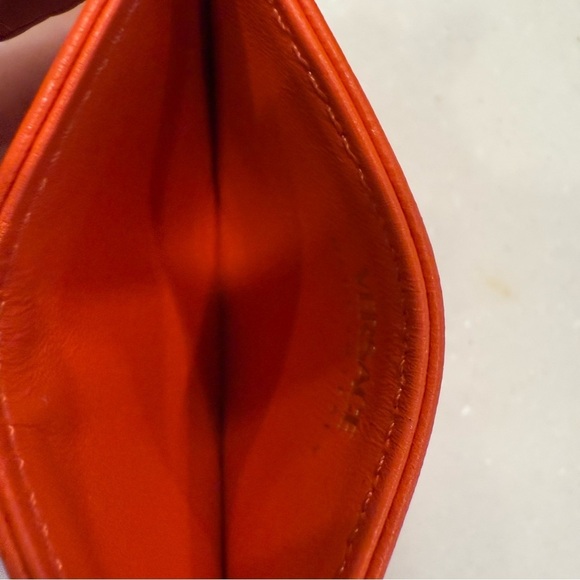 VERSACE Orange Quilted 100% Leather Card Case BRAND NEW - Picture 4 of 10